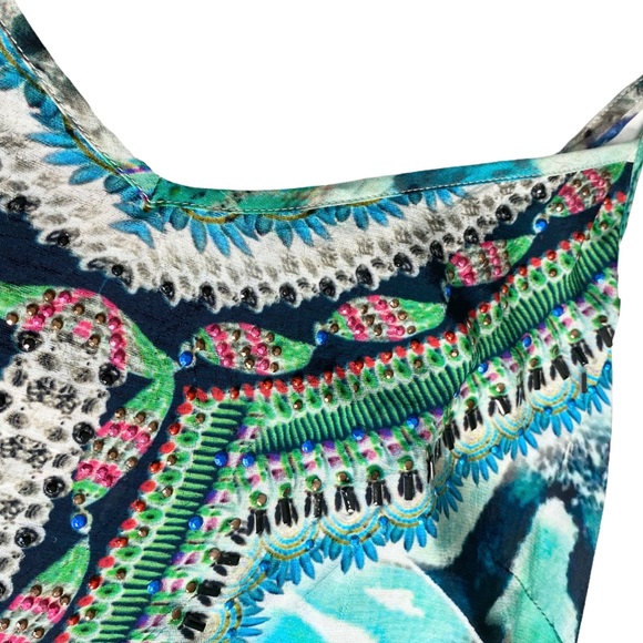 Shahida Parides ❤︎ Hi Low Silk Cami Dress ❤︎ Aqua Python Print ❤︎ Trendy Chic ❤︎ - Picture 12 of 15